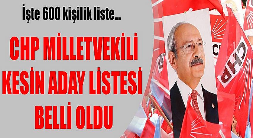 İşte 600 kişilik CHP milletvekili kesin aday listesi