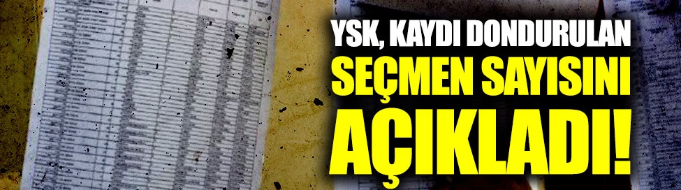 YSK, kaydı dondurulan seçmen sayısını açıkladı!