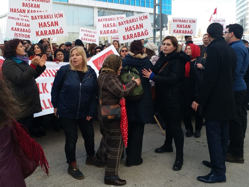 CHP Genel Merkezi'nde Hasan Karabağ eylemi