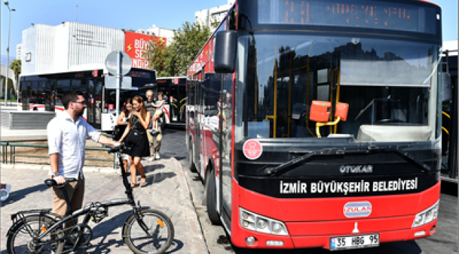 İzmir'de katlanır bisikletlere otobüs izni