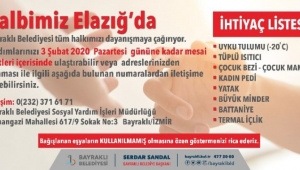 Bayraklı'da depremzedelere destek kampanyası