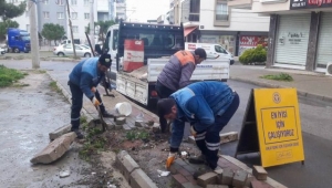 Buca’da sokak sokak kaldırım mesaisi