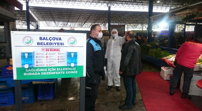  Balçova Zabıtasından Koronavirüs önlemleri