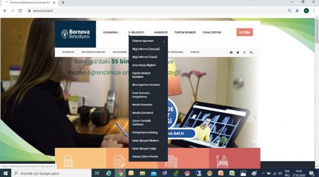 evdekal Bornova, e-belediyecilik yanında