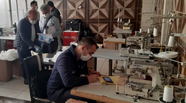 Kaçak maske üretenlere zabıta baskını