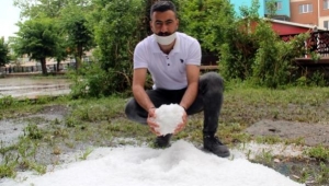 Ardahan'a dolu yağdı