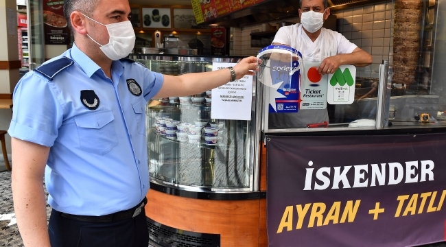 Büyükşehir’den Kemeraltı esnafına koruyucu ekipman desteği