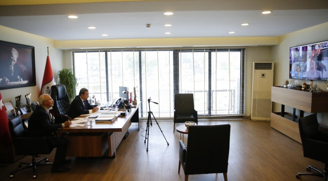 Kıyı Ege Belediyeleri video konferansta bir araya geldi