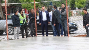 Yenilenen spor alanlarına 904 metreküp beton döküldü