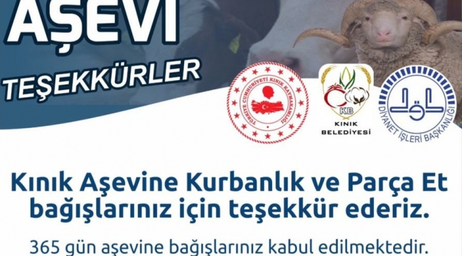 KINIK BELEDİYE BAŞKANINDAN AŞEVİ BAĞIŞLARINA TEŞEKKÜR