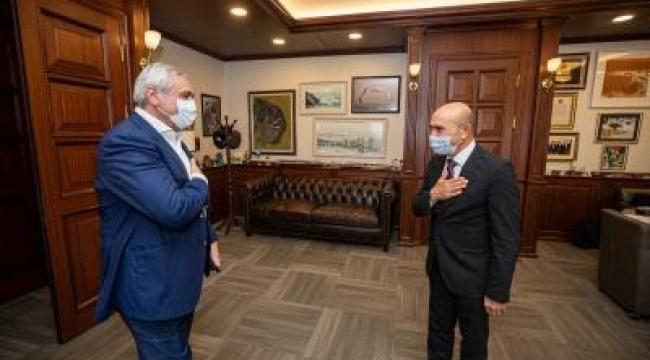 Rusya-Türkiye İş Konseyi heyetinden Başkan Soyer’e ziyaret Sanal fuarcılık konuşuldu