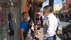 Başkan Sandal, esnafı ziyaret etti