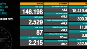 10 Kasım koronavirüs tablosu