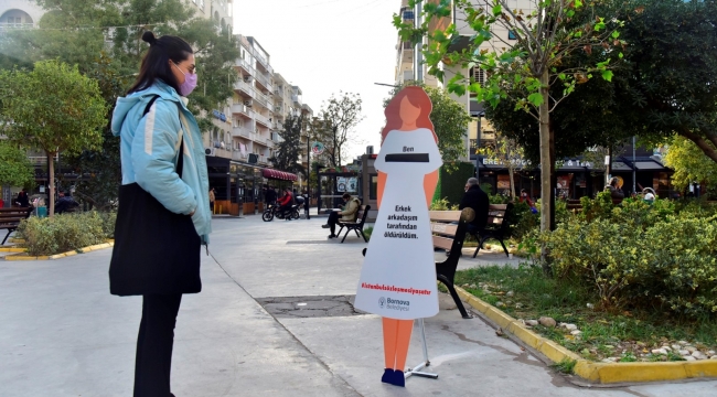 Bornova kadına yönelik şiddetin farkında
