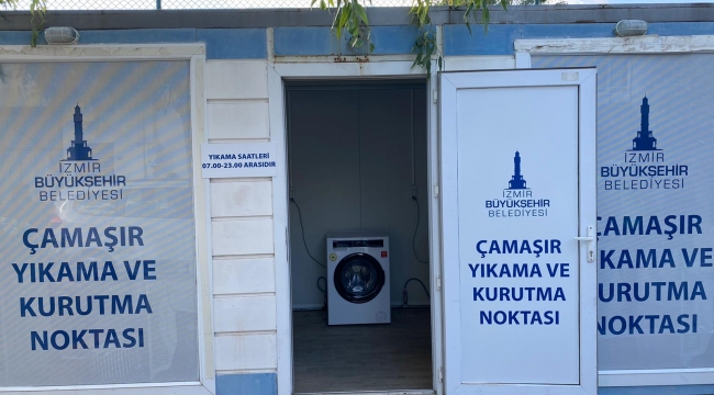 Depremzedeler için 4 noktada çamaşırhane kuruldu