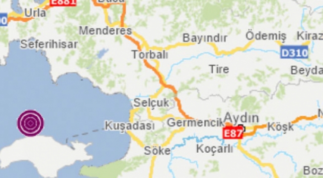 İzmir açıklarında 4.5 büyüklüğünde deprem