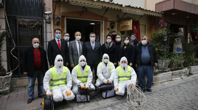 Konak Belediyesi’nden ilçedeki tüm otellere dezenfeksiyon