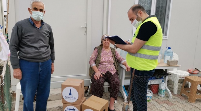 Büyükşehir Karaburun'daki depremzedelerin yanında 