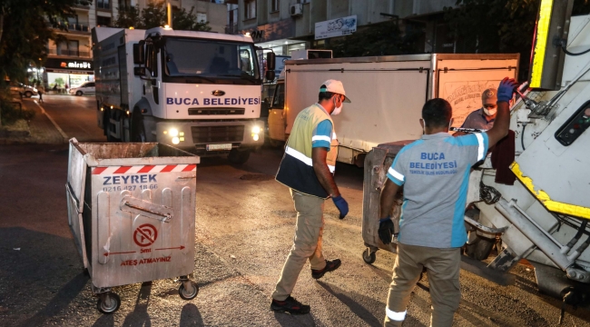 Buca’nın konteynerlerinde gece gündüz temizlik
