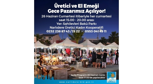 Narlıdere'nin 'Gece Pazarı' açılıyor!