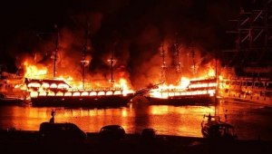 Alanya'da tur teknelerinde yangın