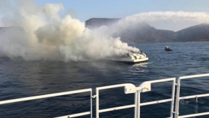 Bodrum'da tekne yangını: 5 kişi kurtarıldı