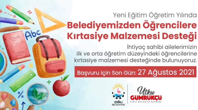 Çiğli Belediyesi’nden Öğrencilere Kırtasiye Desteği