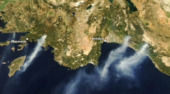 NASA'dan Türkiye'deki yangınlara ilişkin paylaşım