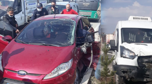 0tomobil ile minibüsün çarpıştı 2 kişi yaralandı