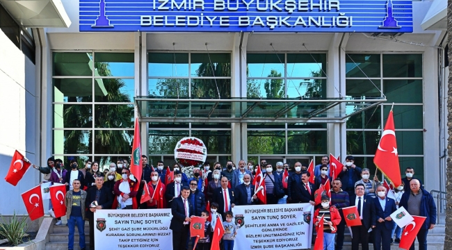 Gazi ve şehit yakınlarından Soyer’e teşekkür
