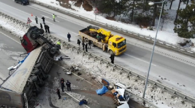 Çorum'da feci kaza: 1 ölü, 2 ağır yaralı