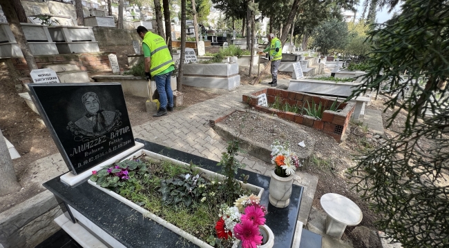 Narlıdere’nin mezarlıkları bayrama hazır
