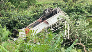 Kamyonet yol kenarına devrildi, 3'ü ağır 5 kişi yaralı