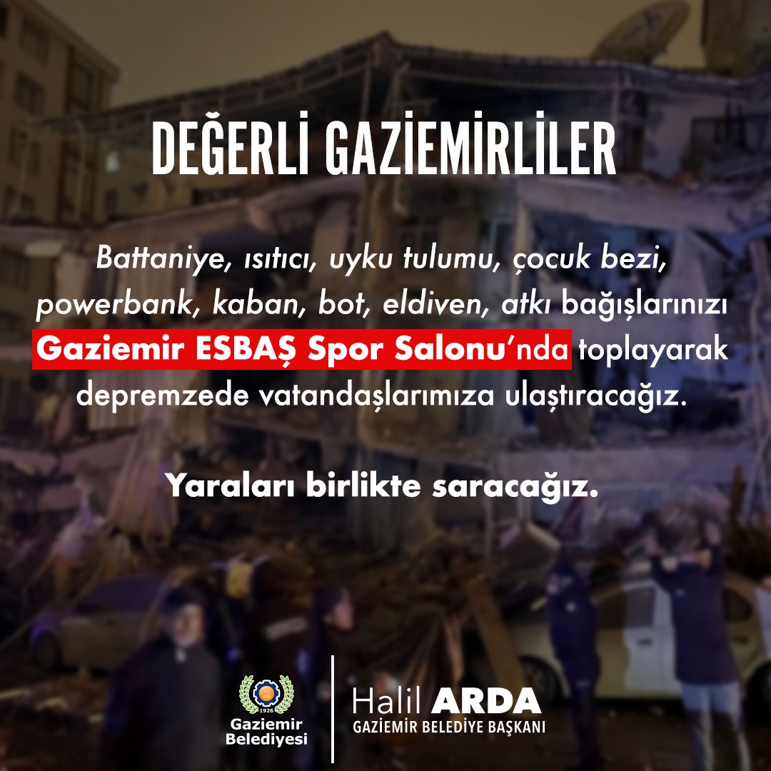 Gaziemir Belediyesi'nden yardım kampanyası