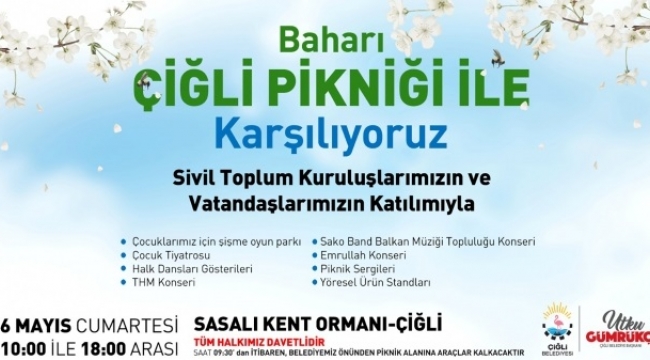 Çiğli Belediyesi'nden Bahara Merhaba Pikniği