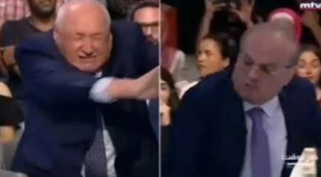 Eski bakan ve gazeteci canlı yayında yumruk yumruğa kavga etti