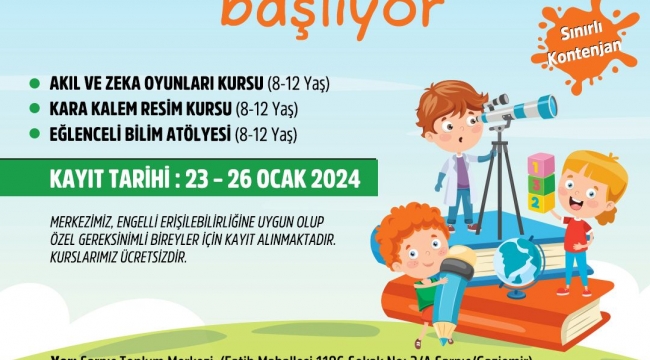 Sarnıç Toplum Merkezi’nde çocuk kurslarının kayıtları başladı