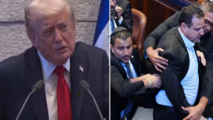 İsrail Parlementosu'nda Trump'a 'soykırım' protestosu