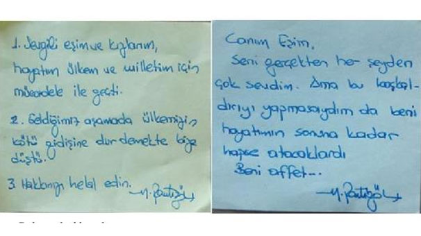 Darbe girişimi iddianamesinde ortaya çıkan itiraf notu