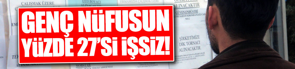 Genç nüfusun yüzde 27'si işsiz