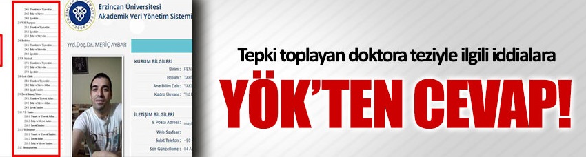 YÖK'ten tepki toplayan doktora teziyle ilgili açıklama