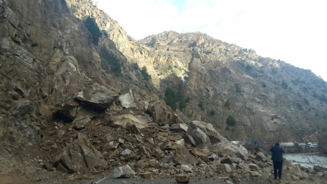 Artvin-Ardahan Karayolu'nda Heyelan